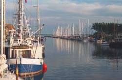 Hafen auf der Insel Fehmarn mit Gastanlegeplätzen